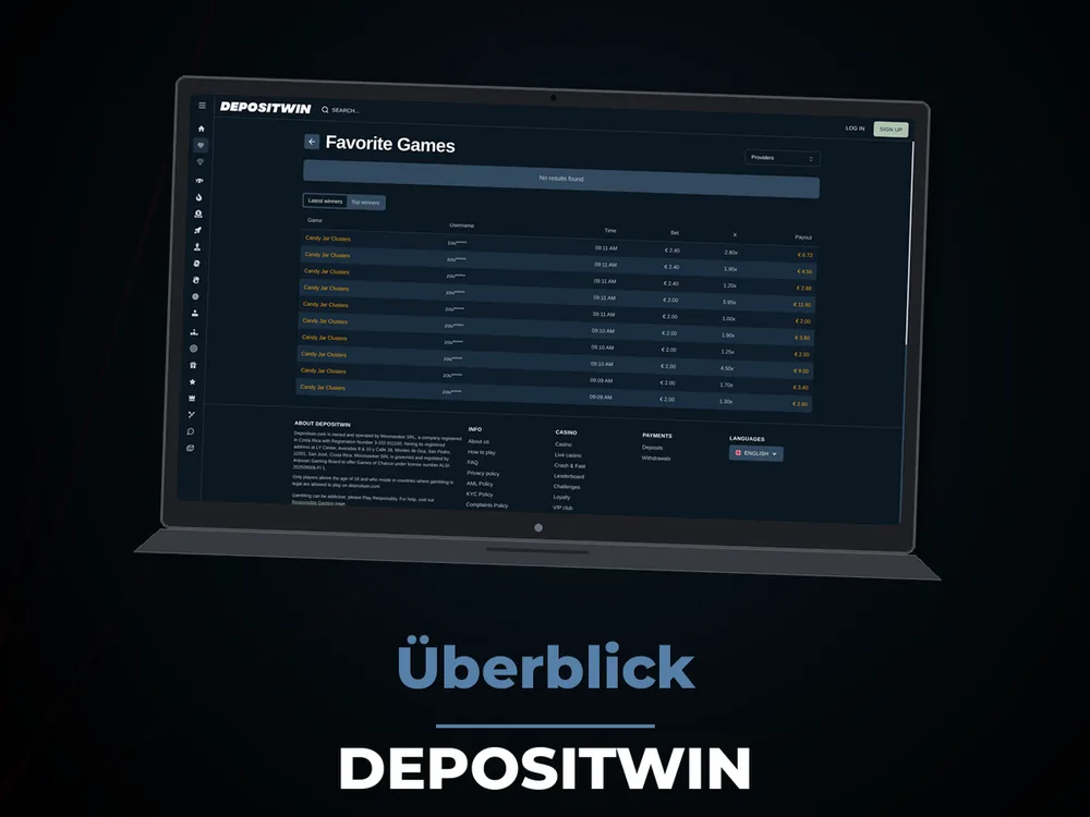 DepositWin - Überblick